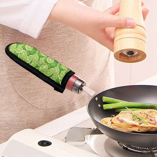 Green Lime Pattern Print Skillet Handle Cover