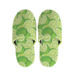 Green Lime Pattern Print Slippers