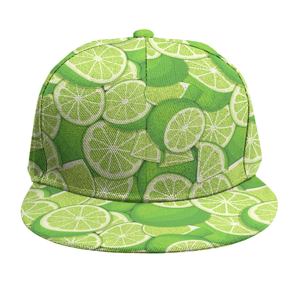 Green Lime Pattern Print Snapback Cap