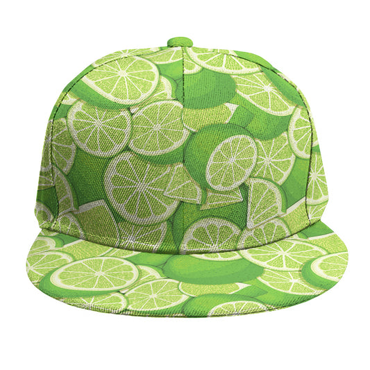 Green Lime Pattern Print Snapback Cap