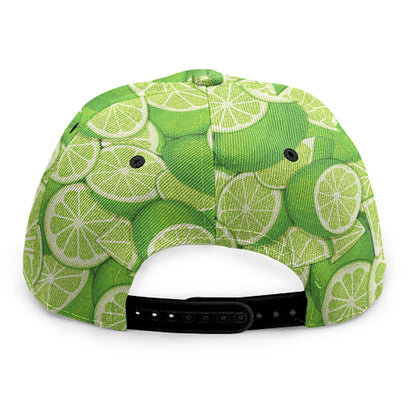 Green Lime Pattern Print Snapback Cap