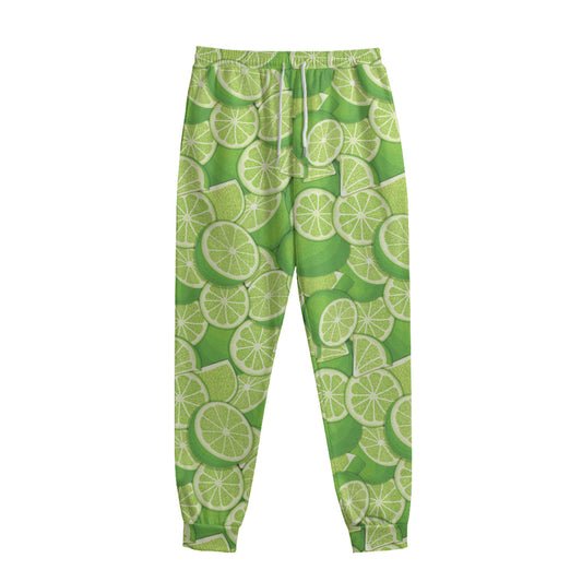 Green Lime Pattern Print Sweatpants
