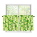 Green Lime Pattern Print Tier Curtains