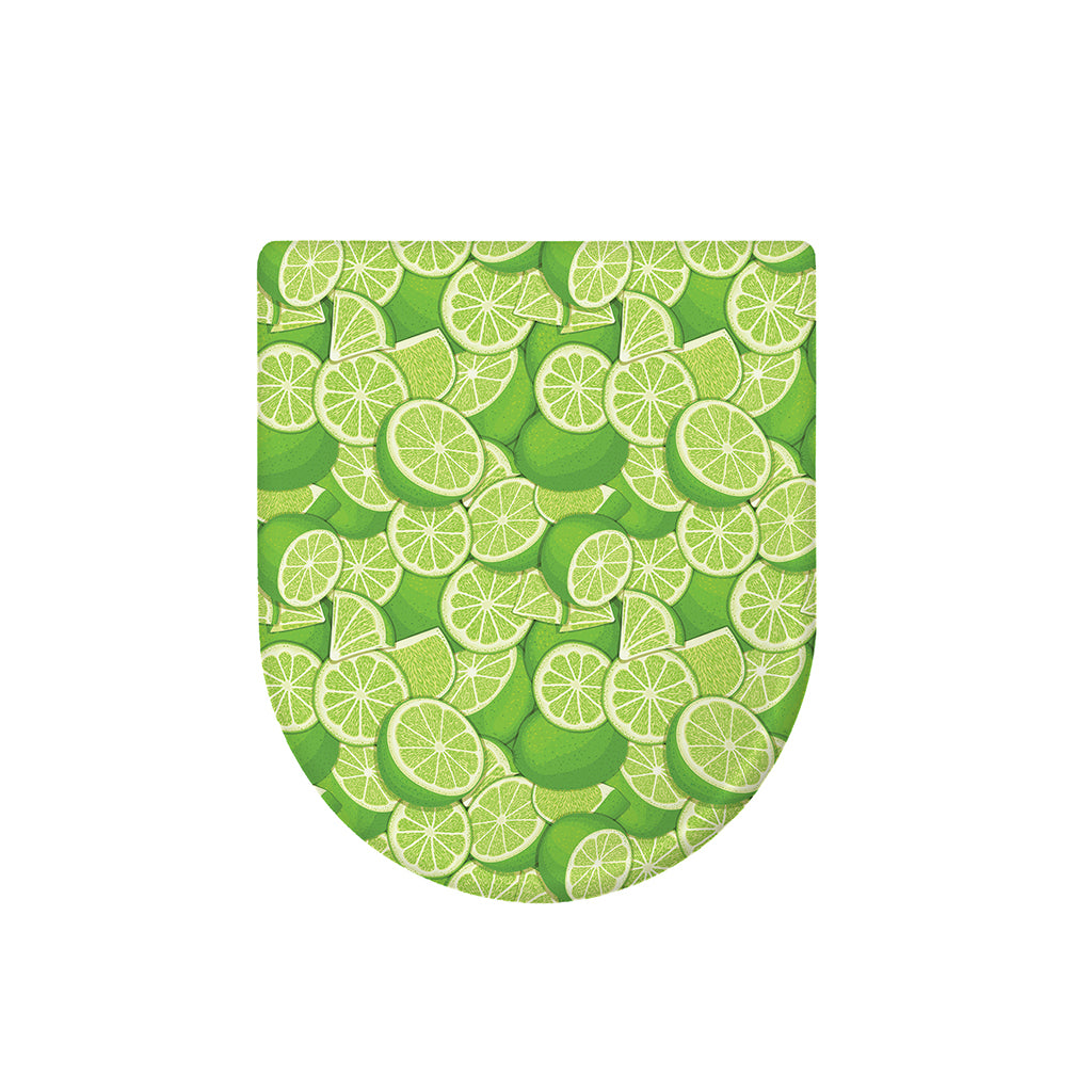 Green Lime Pattern Print Toilet Lid Cover