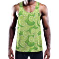 Green Lime Pattern Print Men's Workout Tank Top
