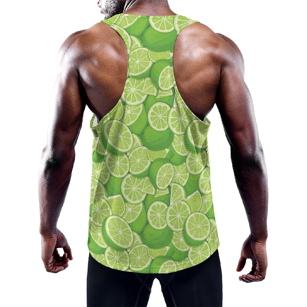 Green Lime Pattern Print Training Tank Top