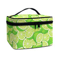 Green Lime Pattern Print Travel Makeup Bag
