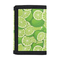 Green Lime Pattern Print Trifold Wallet