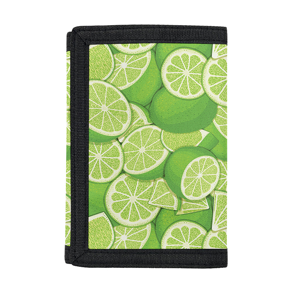 Green Lime Pattern Print Trifold Wallet