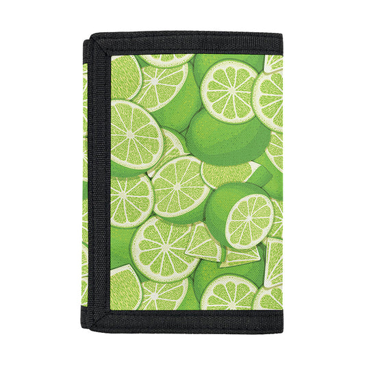 Green Lime Pattern Print Trifold Wallet