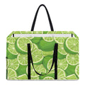 Green Lime Pattern Print Utility Tote Bag