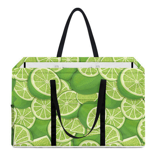 Green Lime Pattern Print Utility Tote Bag