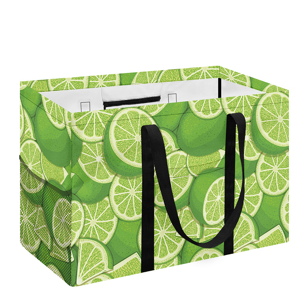 Green Lime Pattern Print Utility Tote Bag