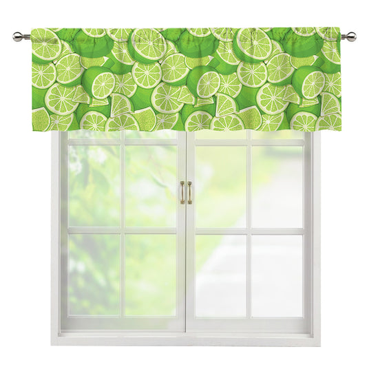 Green Lime Pattern Print Window Valance