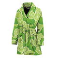Green Lime Pattern Print Women's Bathrobe