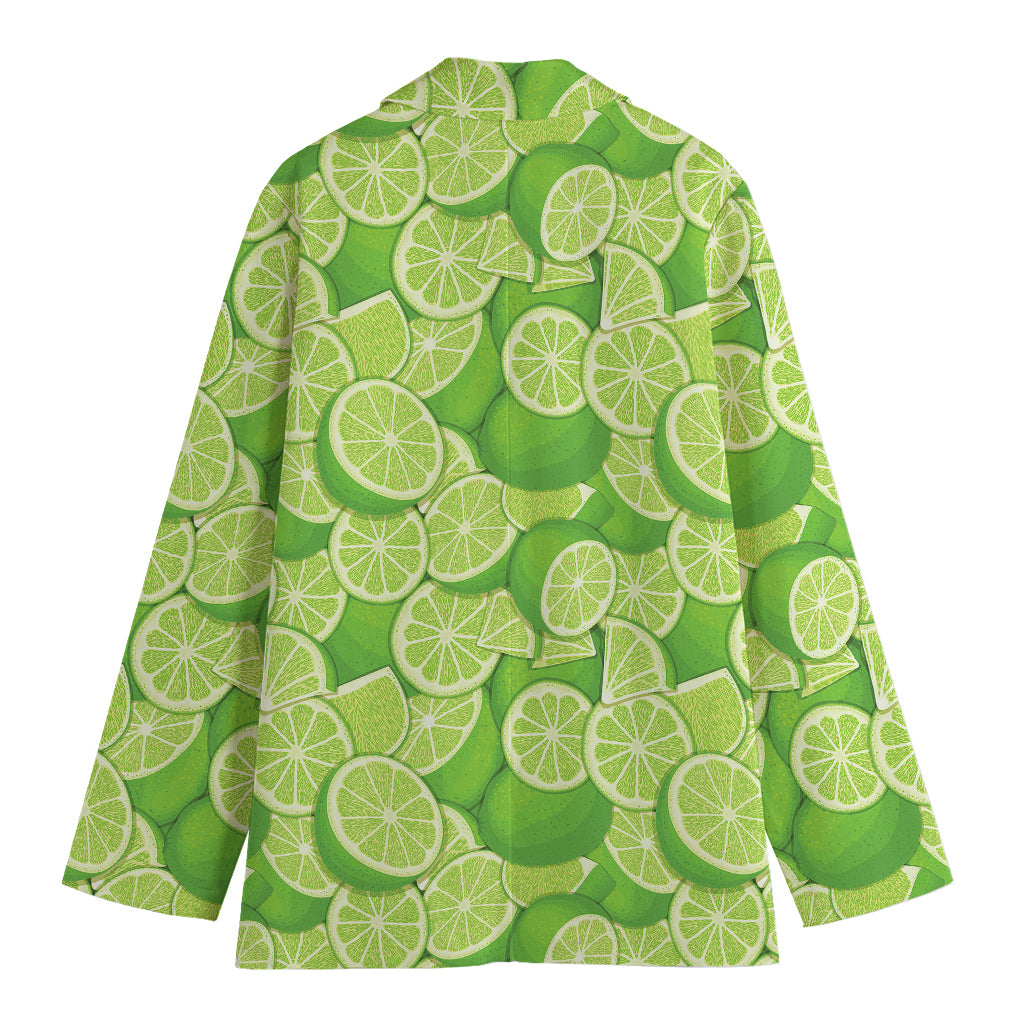 Green Lime Pattern Print Women's Blazer
