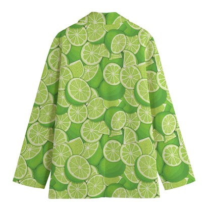 Green Lime Pattern Print Women's Blazer