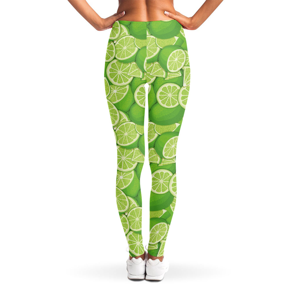 Green Lime Pattern Print Women's Leggings
