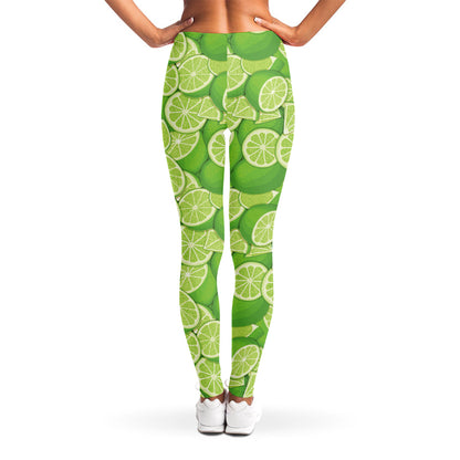Green Lime Pattern Print Women's Leggings