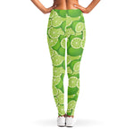 Green Lime Pattern Print Women's Leggings