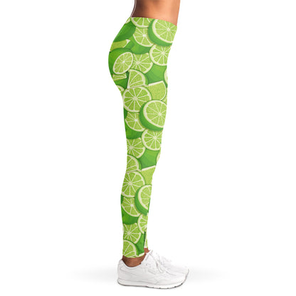 Green Lime Pattern Print Women's Leggings