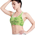 Green Lime Pattern Print Women's Sports Bra