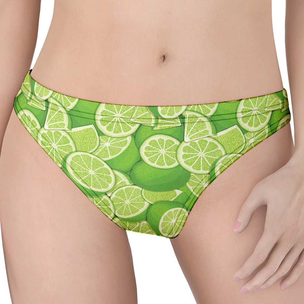 Green Lime Pattern Print Women's Thong