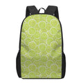 Green Lime Slices Pattern Print 17 Inch Backpack