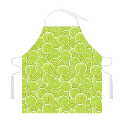 Green Lime Slices Pattern Print Adjustable Apron