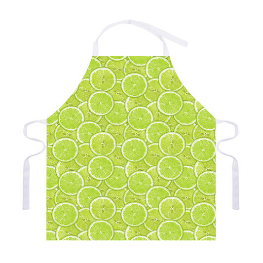 Green Lime Slices Pattern Print Adjustable Apron