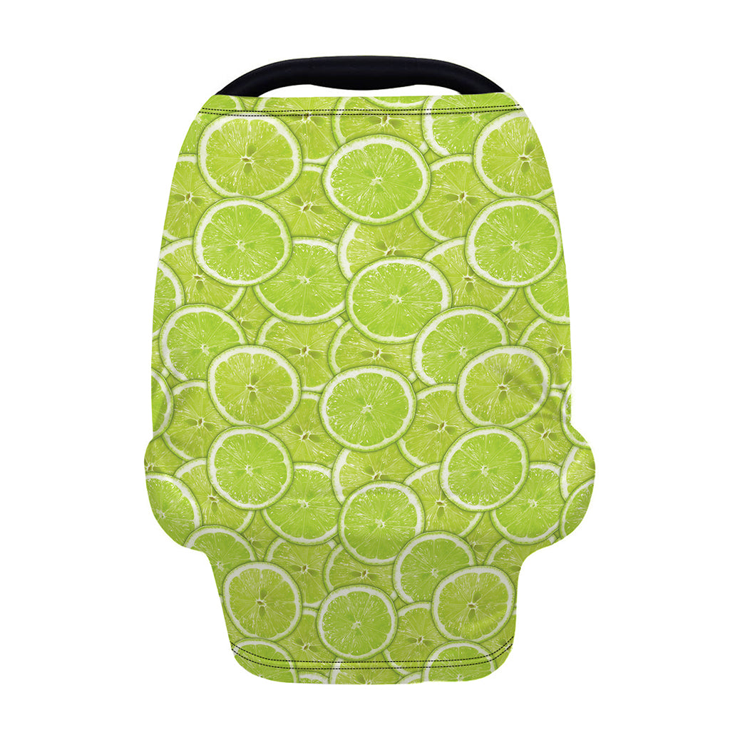 Green Lime Slices Pattern Print Baby Seat Cover
