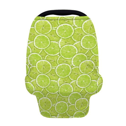 Green Lime Slices Pattern Print Baby Seat Cover