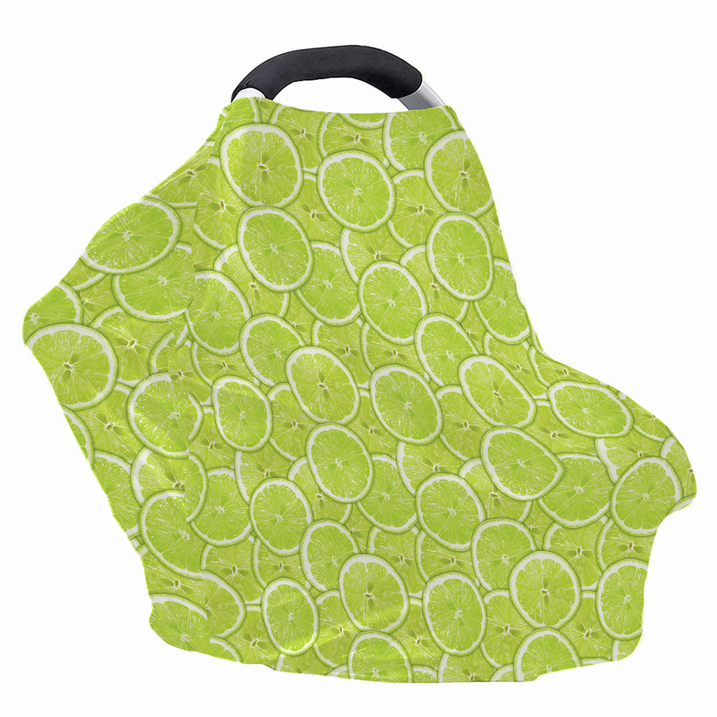 Green Lime Slices Pattern Print Baby Seat Cover