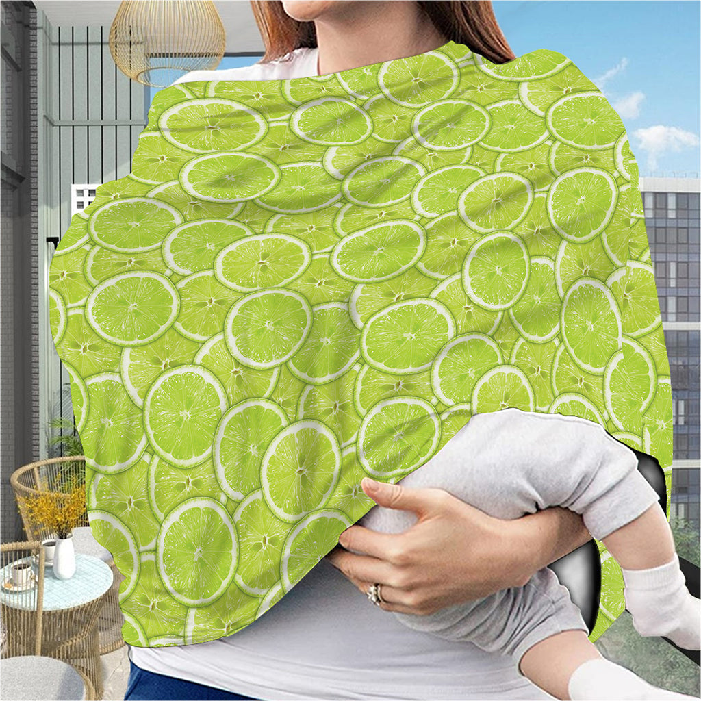 Green Lime Slices Pattern Print Baby Seat Cover