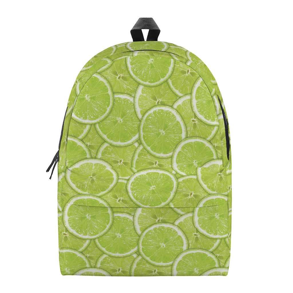 Green Lime Slices Pattern Print Backpack