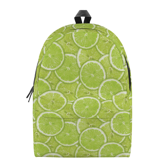 Green Lime Slices Pattern Print Backpack