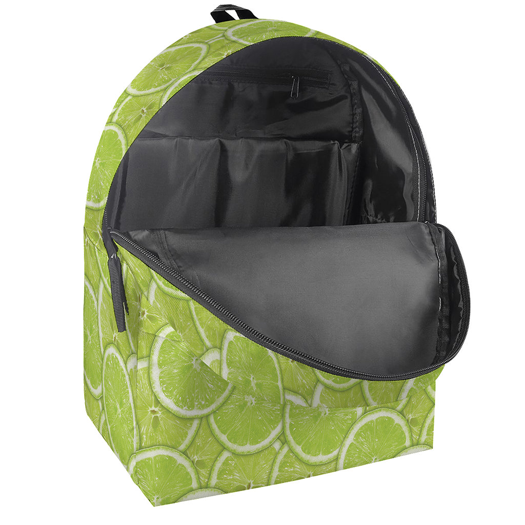 Green Lime Slices Pattern Print Backpack
