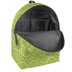 Green Lime Slices Pattern Print Backpack