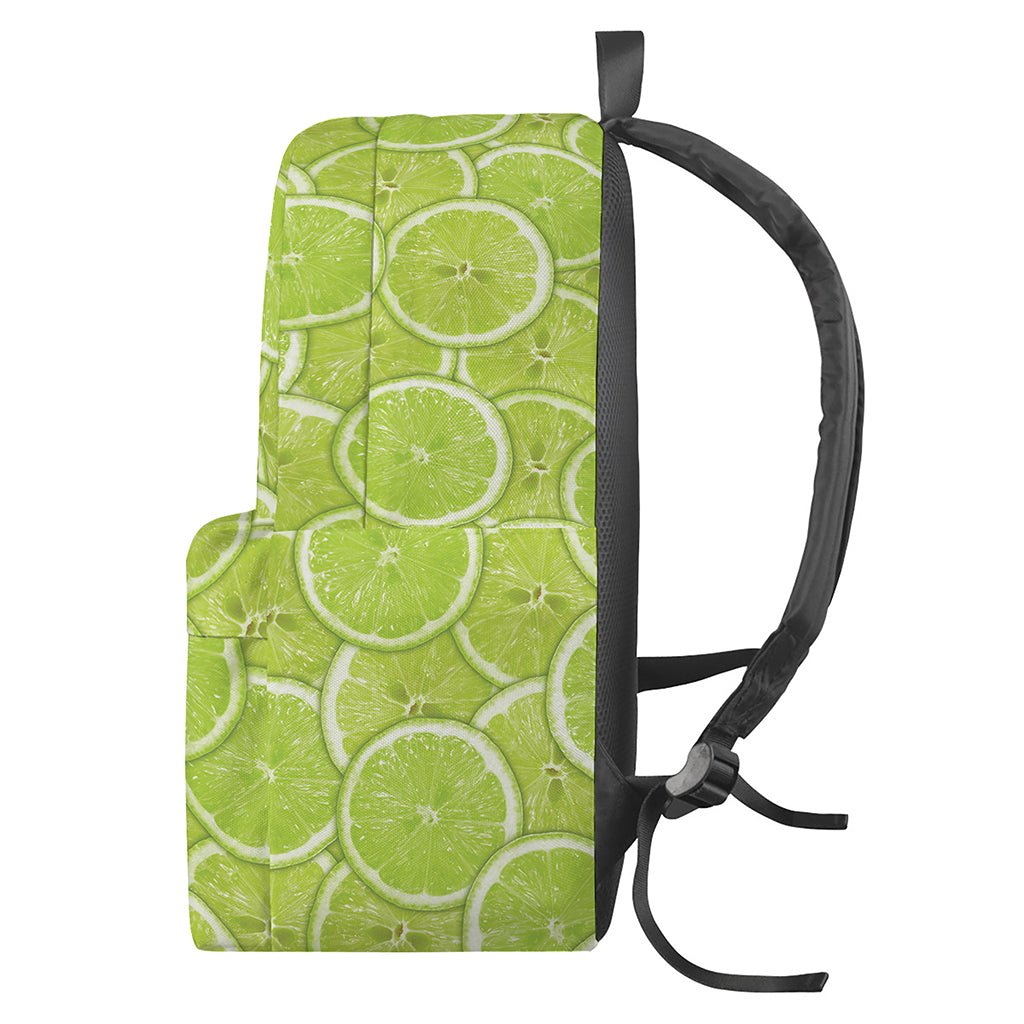 Green Lime Slices Pattern Print Backpack