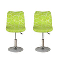 Green Lime Slices Pattern Print Bar Stool Covers