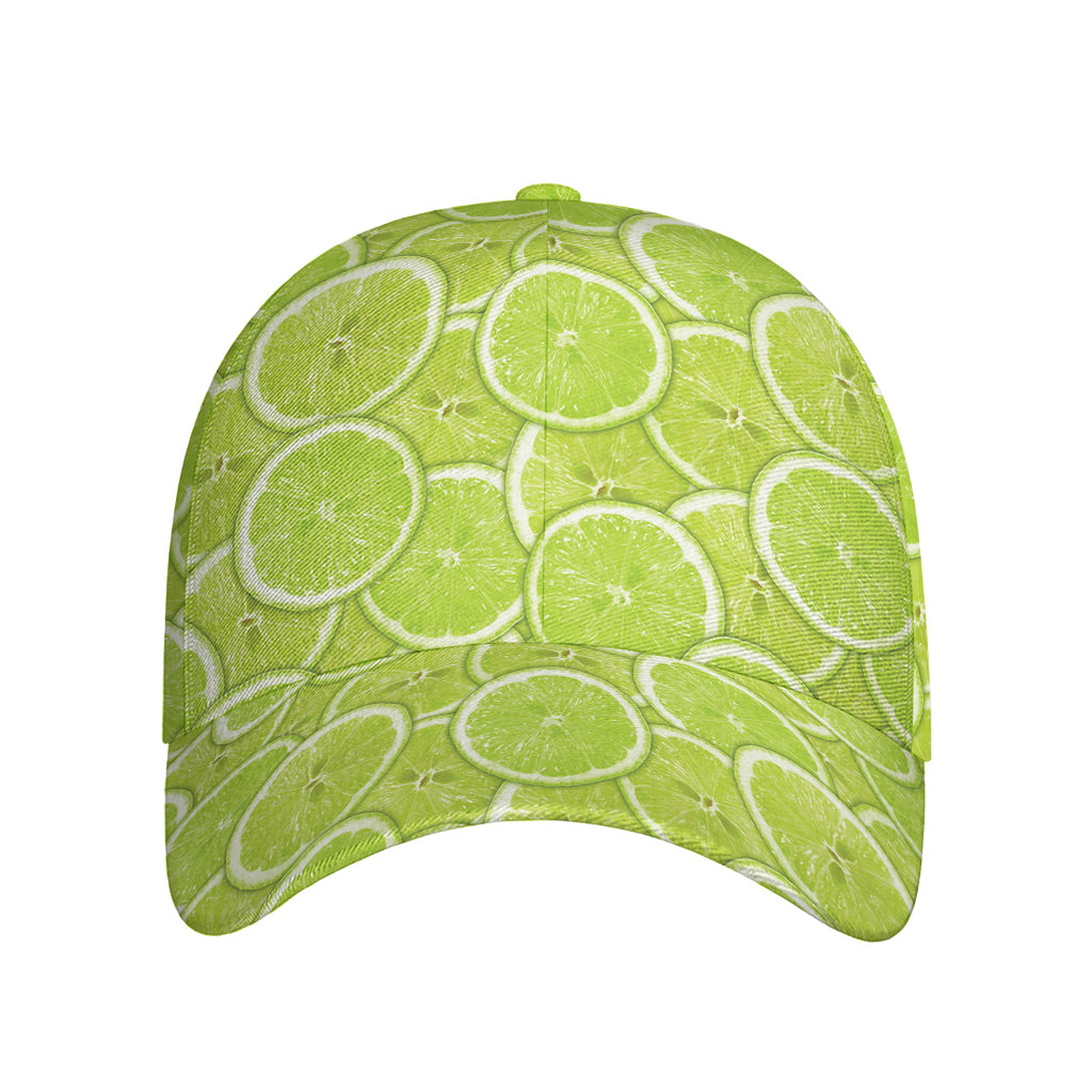Green Lime Slices Pattern Print Baseball Cap