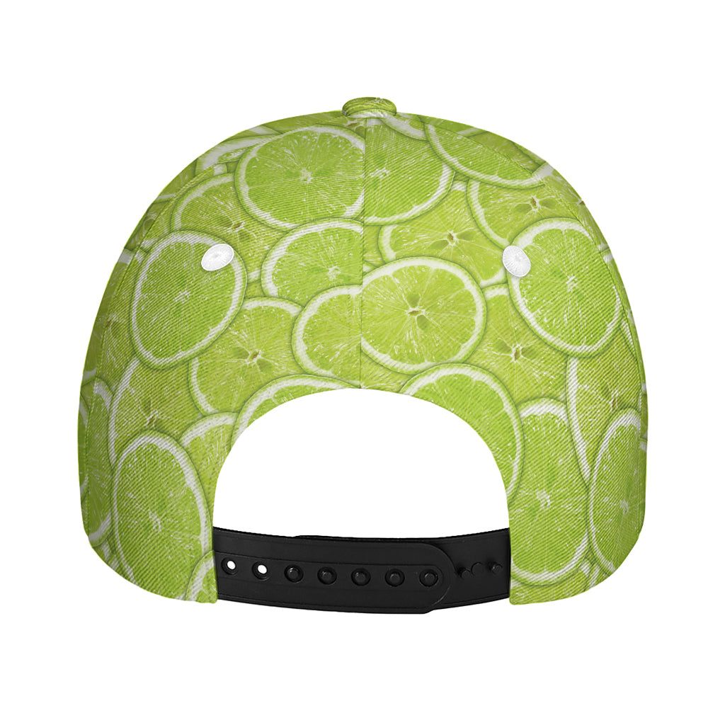 Green Lime Slices Pattern Print Baseball Cap