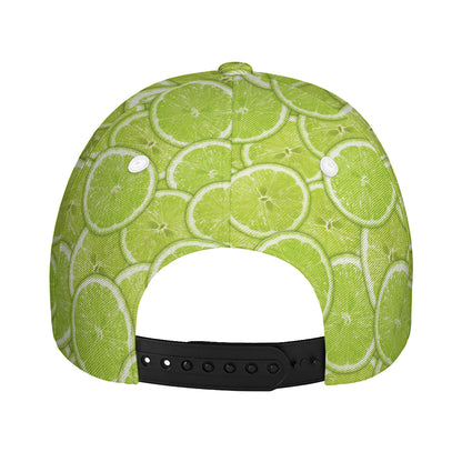 Green Lime Slices Pattern Print Baseball Cap