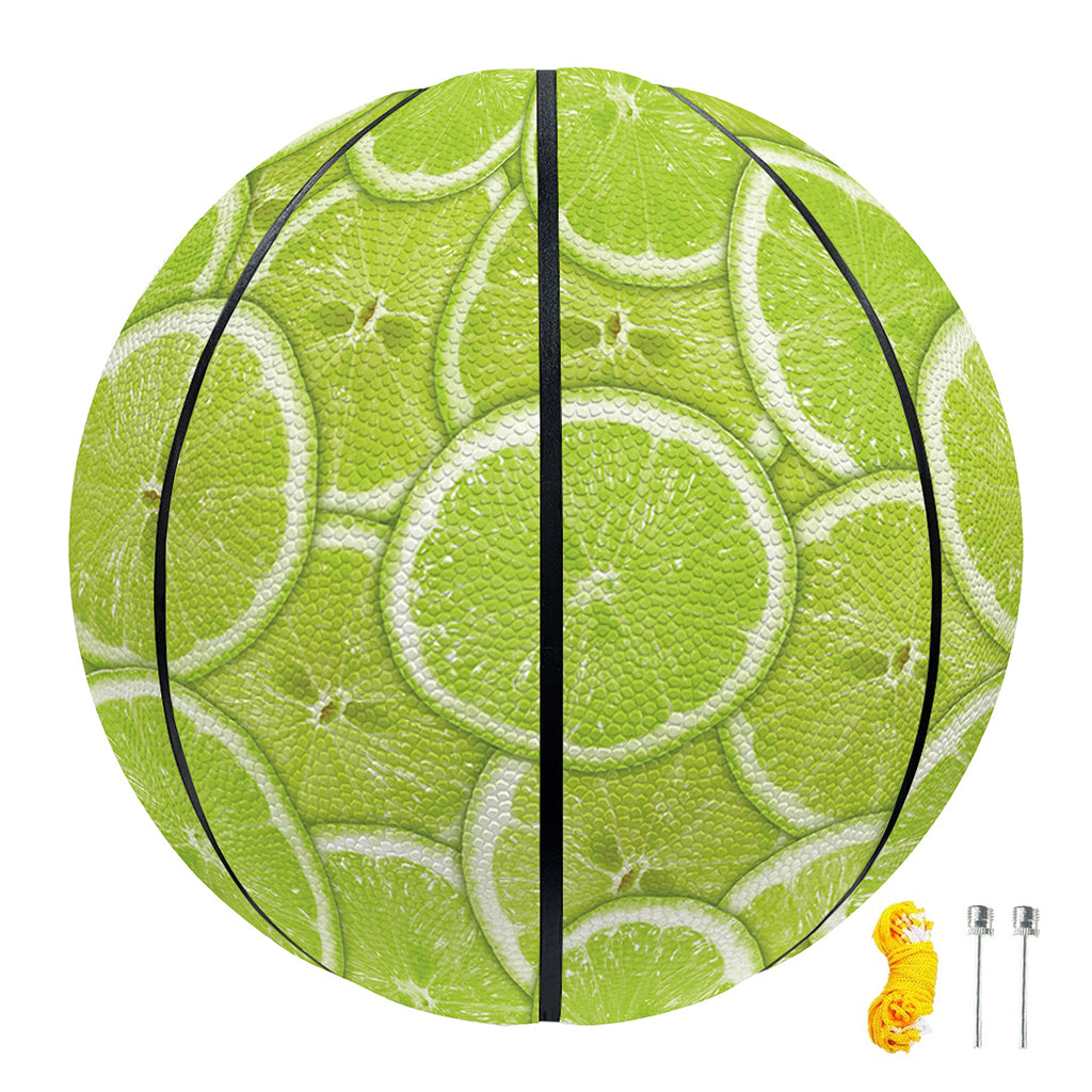 Green Lime Slices Pattern Print Basketball