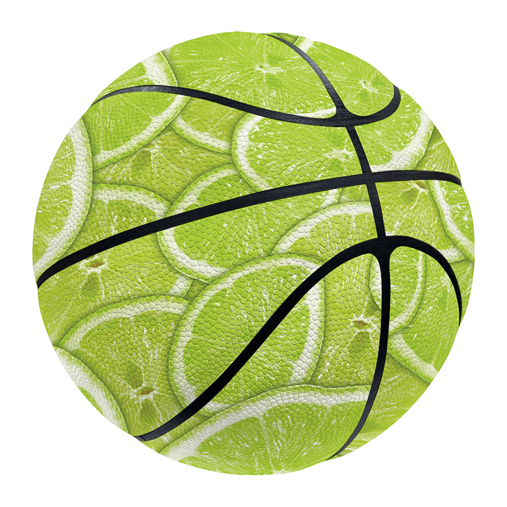 Green Lime Slices Pattern Print Basketball