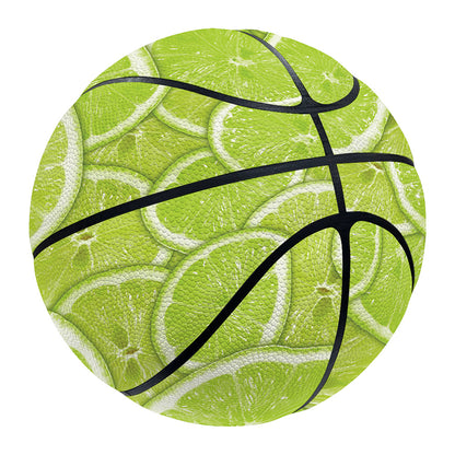 Green Lime Slices Pattern Print Basketball