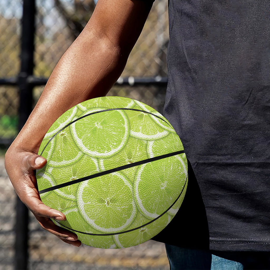 Green Lime Slices Pattern Print Basketball