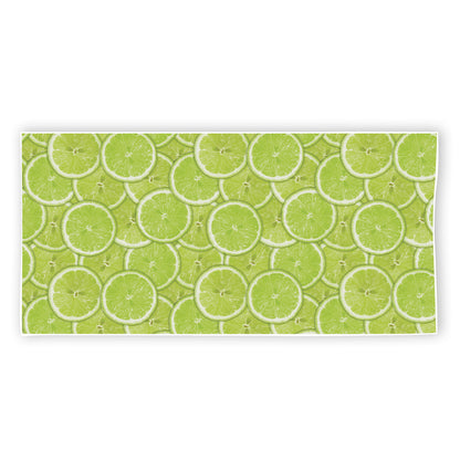 Green Lime Slices Pattern Print Beach Towel