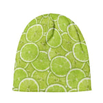 Green Lime Slices Pattern Print Beanie
