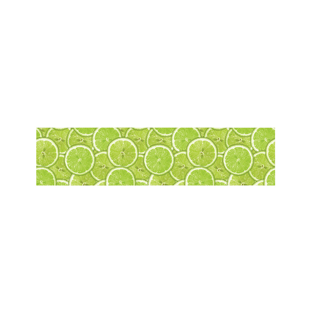Green Lime Slices Pattern Print Bed Runner